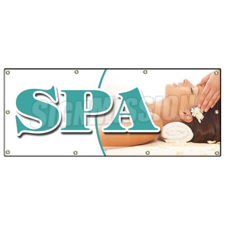 Signmission SPA BANNER SIGN deep tissue swedish aromatherapy facial reflexology B-96 Spa